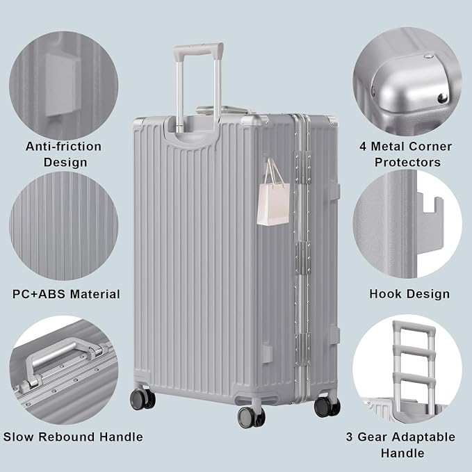 AnyZip Carry On Luggage PC+ABS Aluminum Frame Zipperless Luggage Hard Shell - Image 3