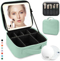 Travel Makeup Bag, with Mirror 3 Color Setting and Detachable 10x Magnifying by MORMIDTravelMakeupBag
