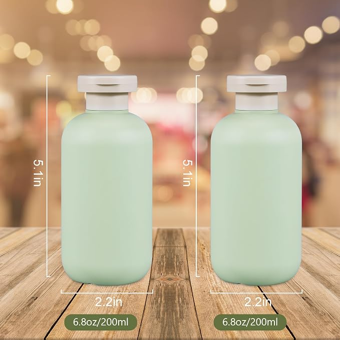 6.8oz Squeeze Bottles with Flip Cap, Refillable Plastic Travel Bottles - Image 2
