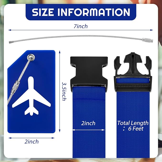 Weewooday 8 Pcs Luggage Straps Suitcase Tags Set - Image 2