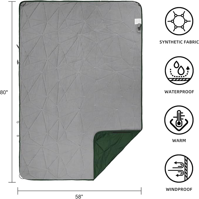 Outdoor Waterproof Blanket, Foldable Fleece Stadium Blanket - Image 3