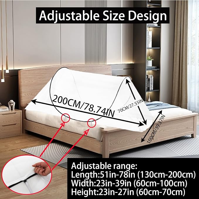 CMINGJ Large Pop Up Mosquito Tent, Portable Foldable Mosquito Net - Image 2