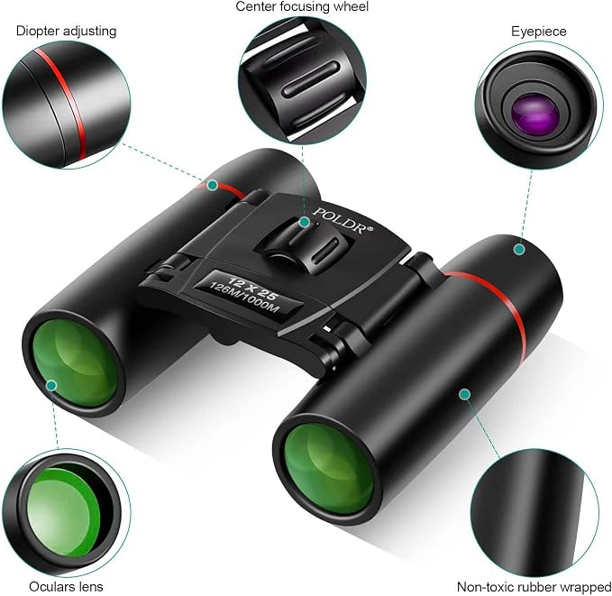 POLDR 12X25 Small Binoculars - Image 3