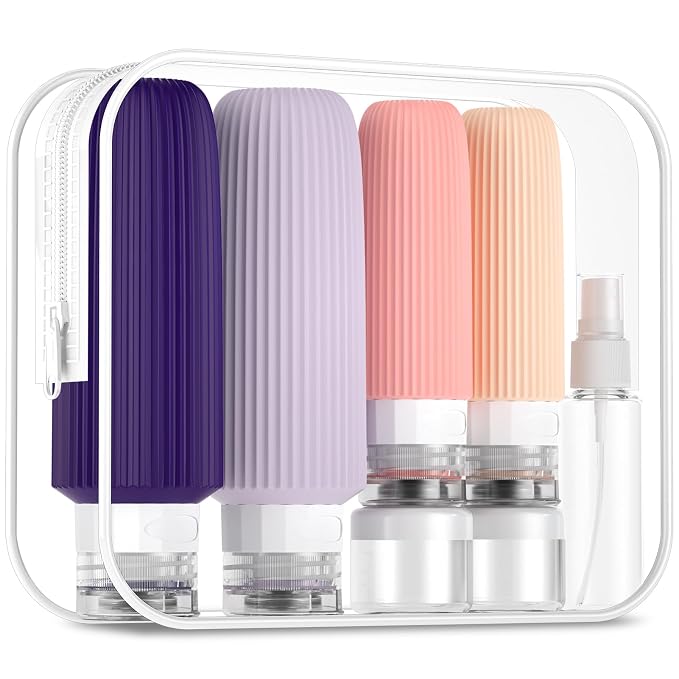 16 Pack Travel Bottles for Toiletries, Large 6oz Silicone Travel Containers by Mrsdry