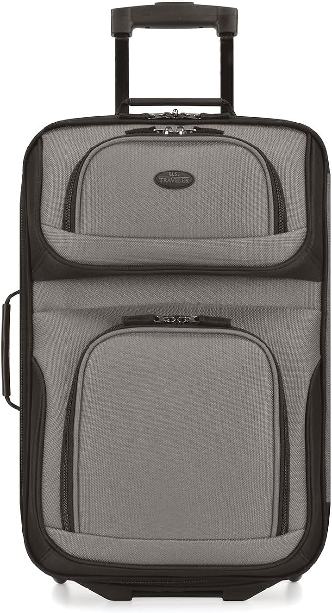 U.S. Traveler Lightweight Rolling 20" Carry On Luggage Softside Suitcase - Image 2