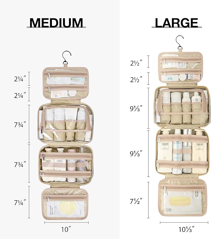 BAGSMART Toiletry Bag Hanging Travel Makeup Organizer - Image 3