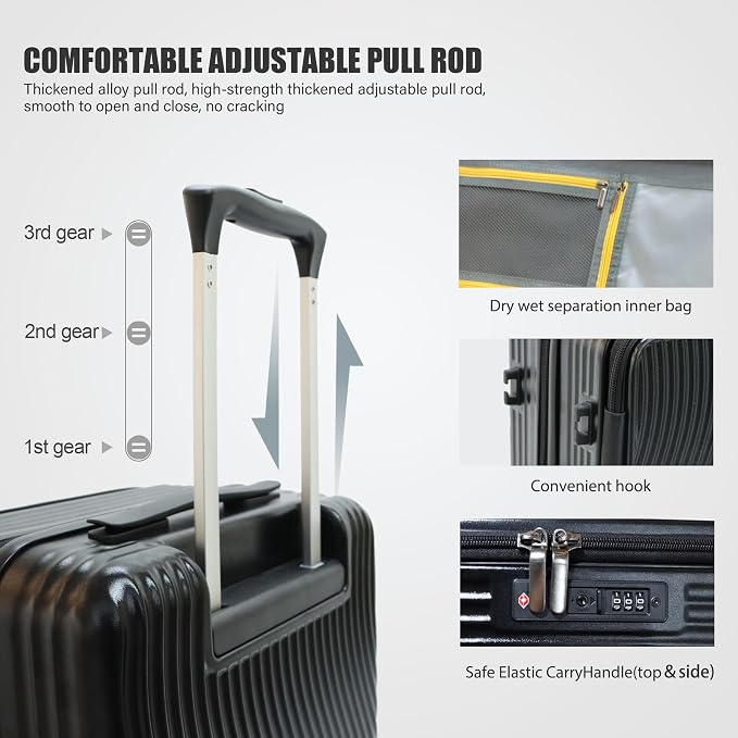 buy 0ne get 0ne free! 20 Inch Expandable Carry on Luggage PC Hard Shell TSA - Image 4