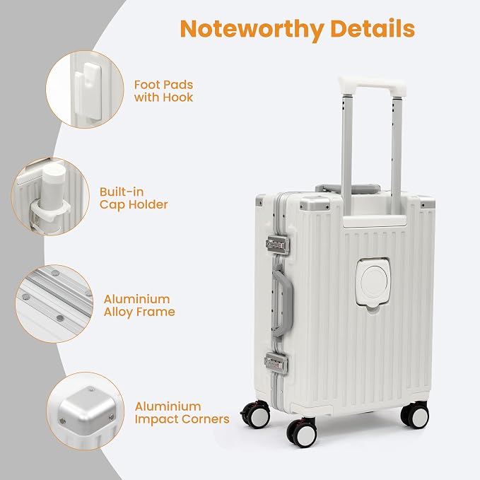 Carry On Luggage 22x14x9 Airline Approved, Zipperless Luggage Carry On - Image 6
