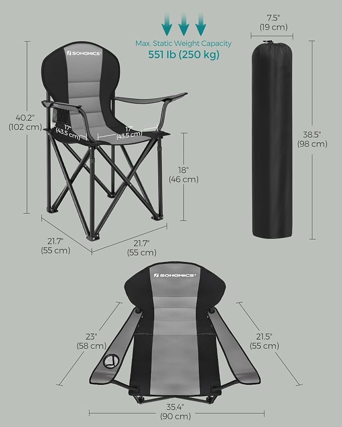 SONGMICS Folding Camping Chair, - Image 3
