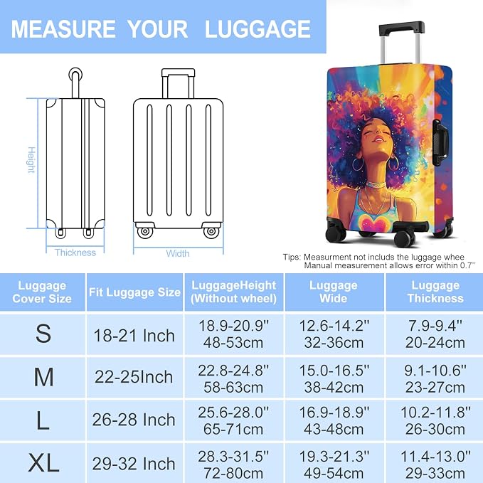 Luggage Cover Washable Suitcase Protector Anti-scratch Suitcase cover Fits - Image 6