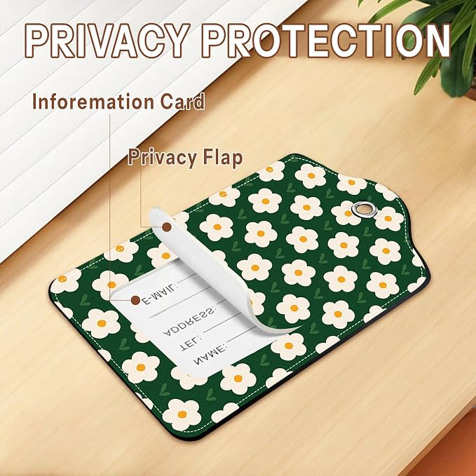 2 Pack Floral Luggage Tag for Women, Name ID Labels - Image 3