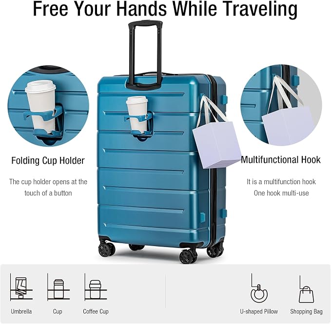 KYME Luggage Sets 3 Piece Hardshell 22in/26in/30in Suitcases - Image 2