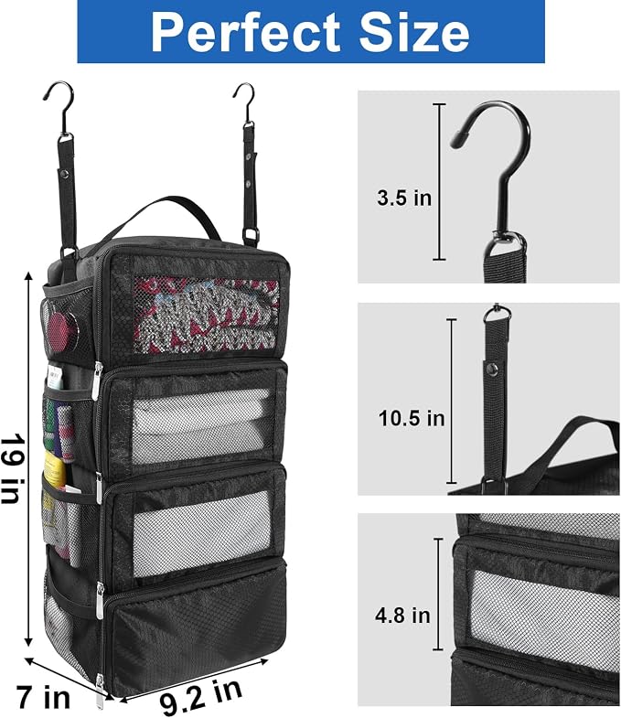 Suitcase Organizer, Travel Luggage Organizer Portable Hanging Travel Shelves - Image 4