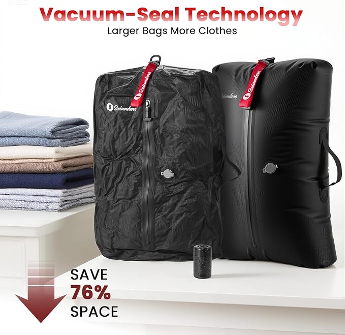 Vacuum Bags for Travel Luggage, Vacuum Clothing Compression Bag - Image 2