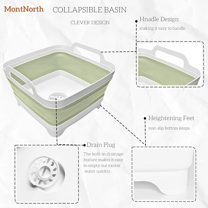 Collapsible Wash Basin 9L, Foldable Dish Tub - Image 4
