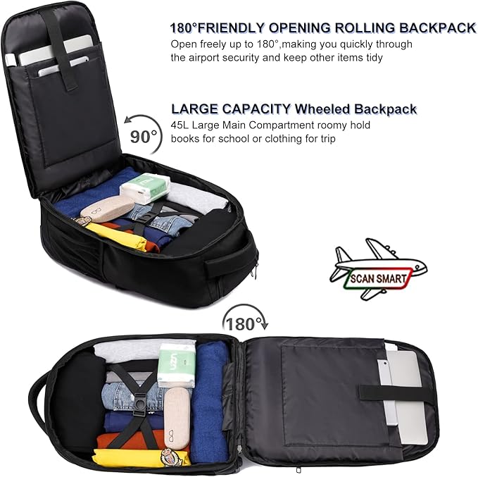 Rolling Backpack, Large Backpack - Image 3