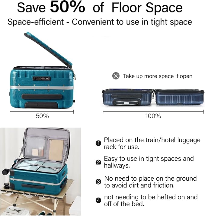 Hanke 24 Inch Checked Luggage PC Hard Case Luggage Top Opening Aluminum Frame - Image 5