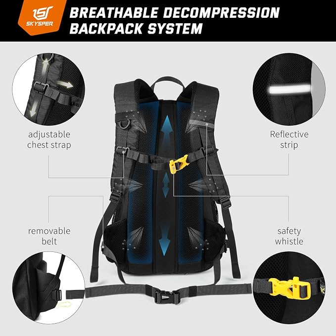 SKYSPER Hiking Daypack 30L Camping Backpack, Day Packs - Image 3