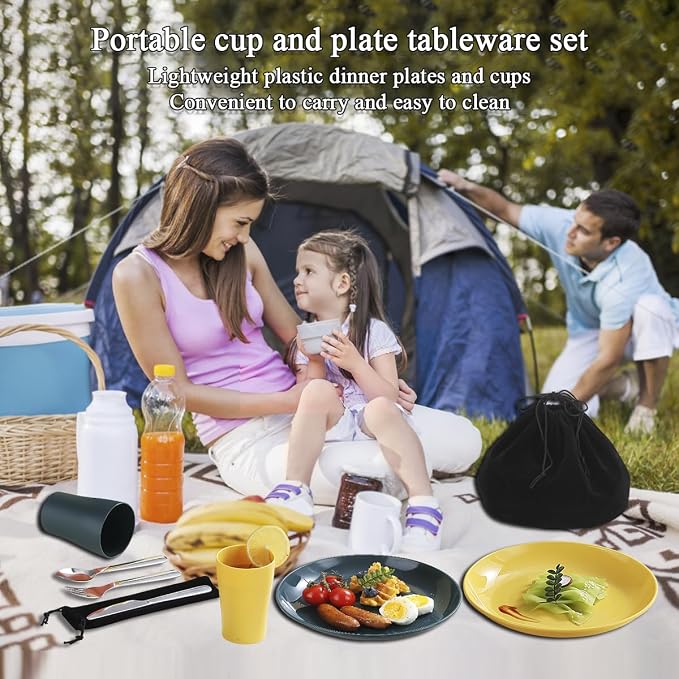 Evanda Camping Cutlery Set, Reusable Light Weight Mug, Plate and Stainless - Image 3
