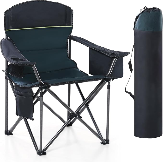 HIGH POINT SPORTS Camping Folding Chair, Heavy Duty Oversized Portable Outdoor by HIGHPOINTSPORTS