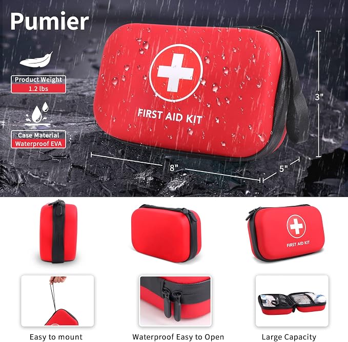 First-Aid-Kit-for-Car-Home-Travel-Camping-Businesses, Compact Waterproof Hard - Image 2