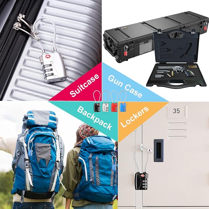 ZHEGE TSA Cable Luggage Lock Small Padlock - Image 6