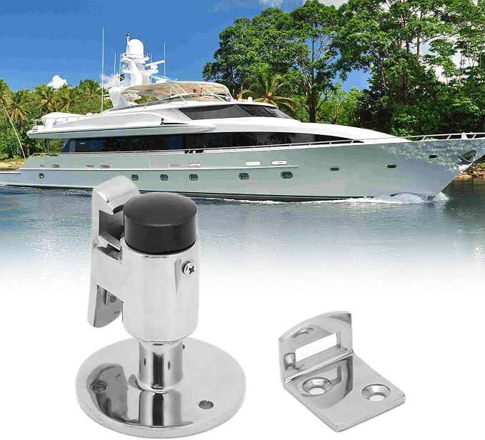 Door Stopper Wall Mounted with Self-Locking Hook Windproof Heavy Duty Marine - Image 6