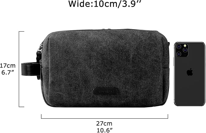 BAGSMART Toiletry Bag for Men, Canvas Travel Toiletry Organizer Dopp Kit - Image 6