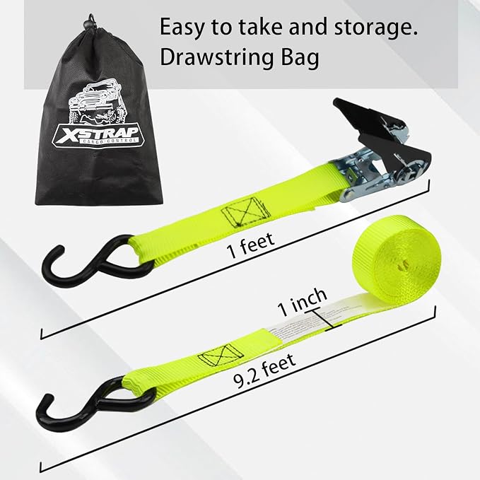 XSTRAP STANDARD Ratchet Tie Down Straps 4 Pk 10 Ft- 300 Lbs Load Cap- 900 Lbs - Image 2