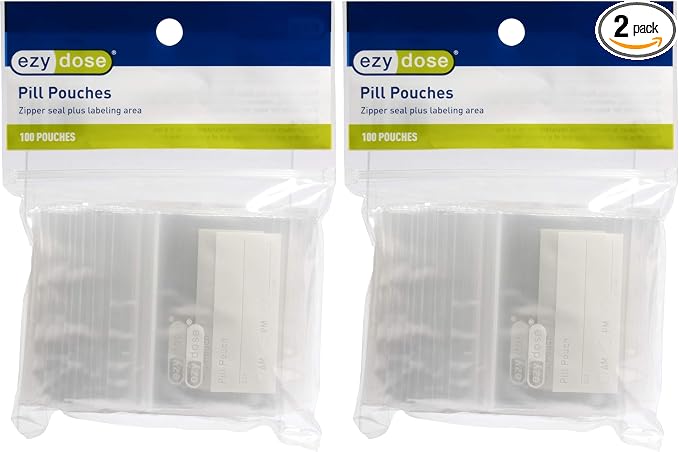 Ezy Dose Pill Packs | Pill and Vitamin Organizer Pouches | 100 Count | by EZYDOSE