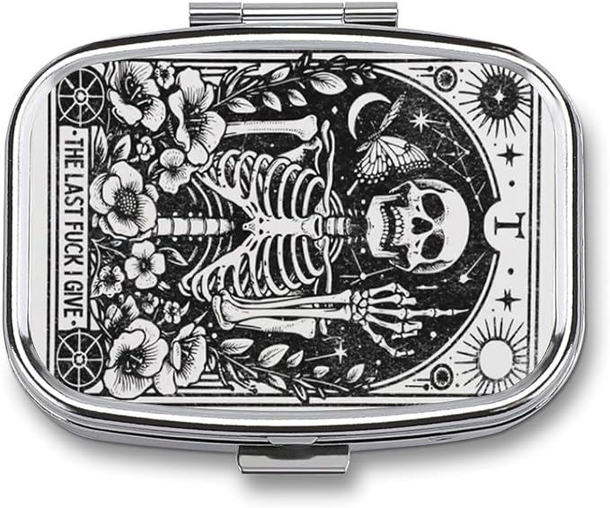 Metal 2 Compartment Pill Organizer Travel Friendly Portable Compact Pill Box by Choosetheproductsyoulike