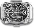 Metal 2 Compartment Pill Organizer Travel Friendly Portable Compact Pill Box by Choosetheproductsyoulike