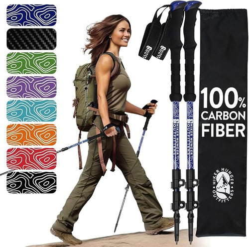 100% Carbon Fiber Trekking Poles by USA Brand by HikerHungerOutfitters