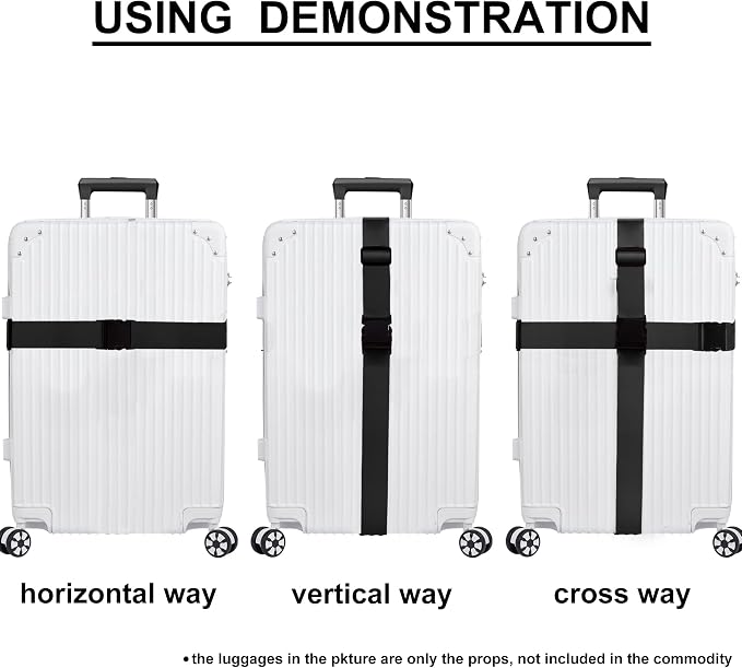Luggage Straps for Suitcases TSA Approved Travel Belt 8 Pack by Chelmon - Image 5