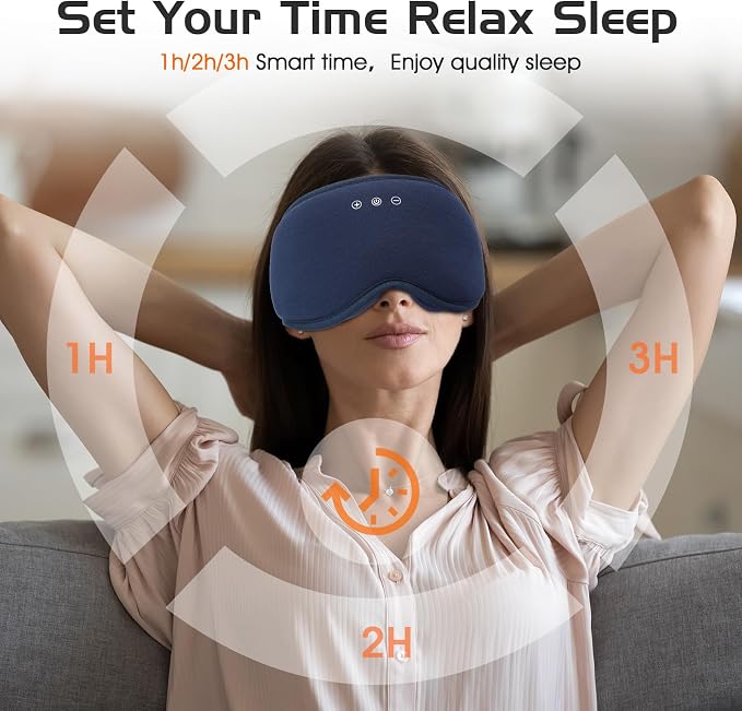 Bluetooth Sleep Mask with 2 Removable 3D Contoured Cup, Bamboo Cotton Sleeping - Image 4