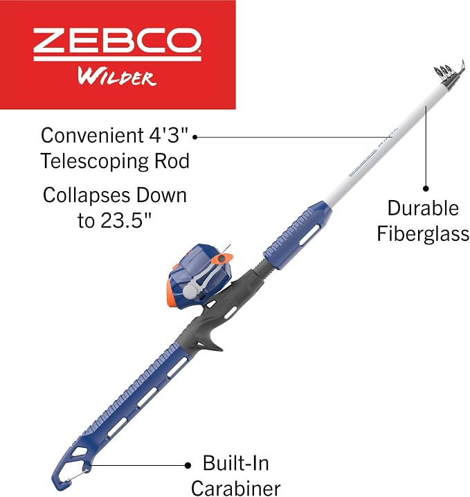 Zebco Wilder Fishing Reel and Rod Combo, Patented No-Tangle Reel, Pre-Spooled - Image 2