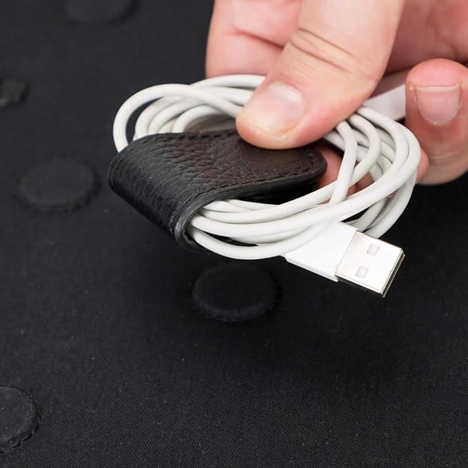 Medicine Handmade Leather Cable Organizer Bag – Full-Grain Leather Travel Tech - Image 5