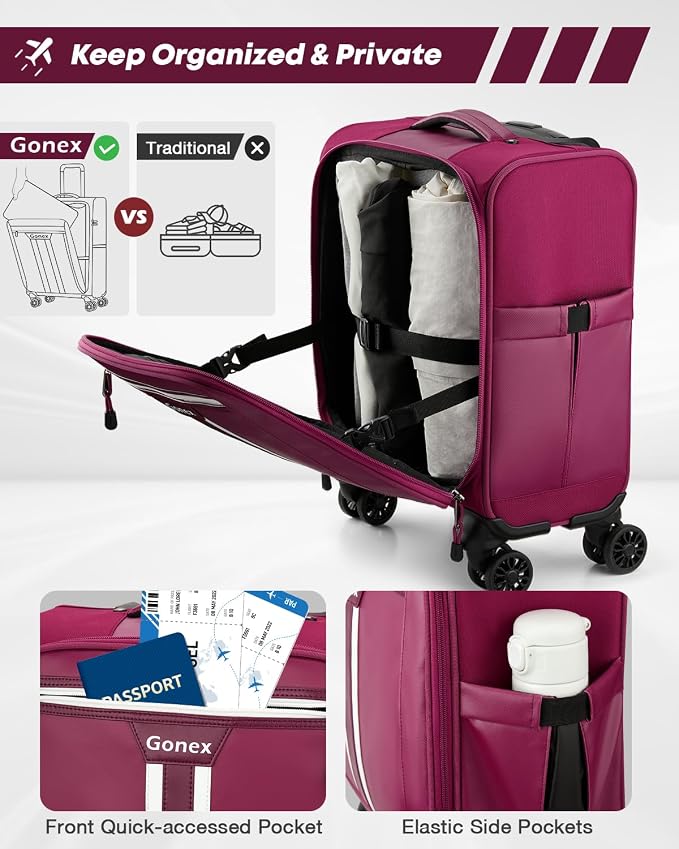 Gonex 16 inch Underseat Carry On Luggage - Image 4