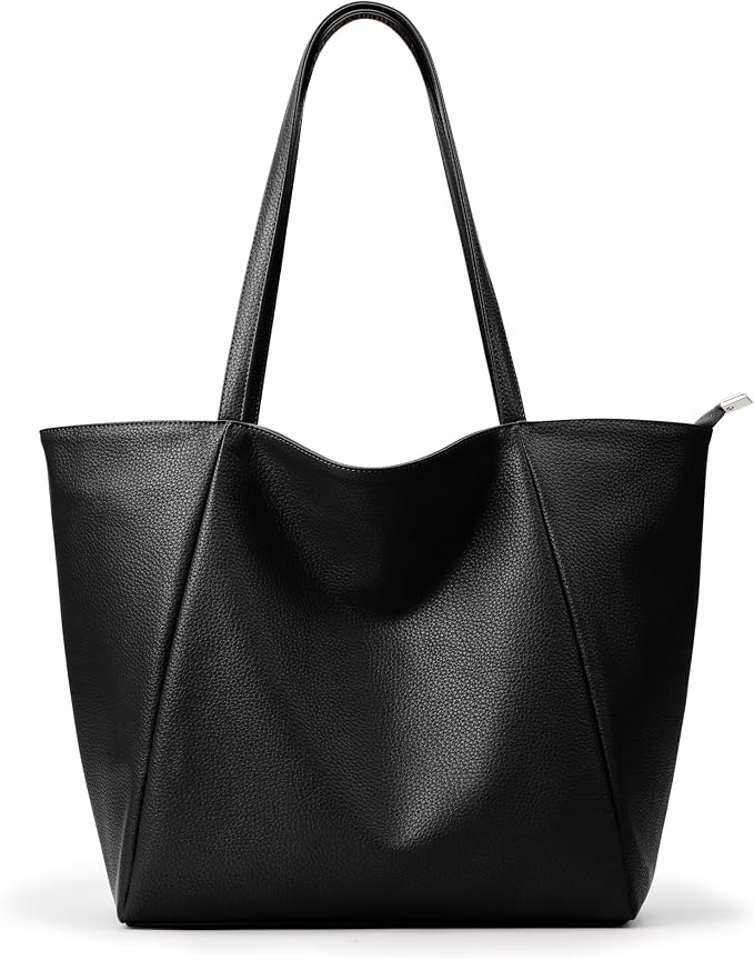 KALIDI Large Tote Bag Vegan Leather Casual Zipper Work Bag Weekender Hobo by KALIDI