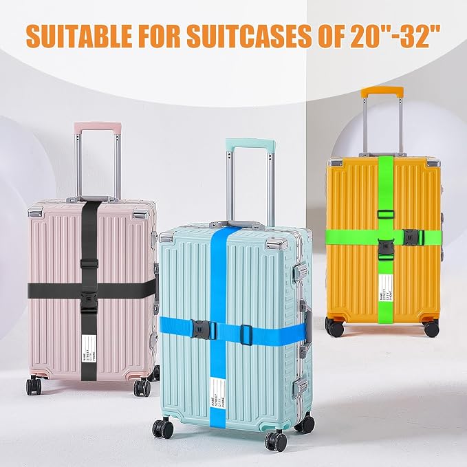 BILIONE Luggage Straps 88 inch Adjustable Suitcase Belt, Lockable Against - Image 4