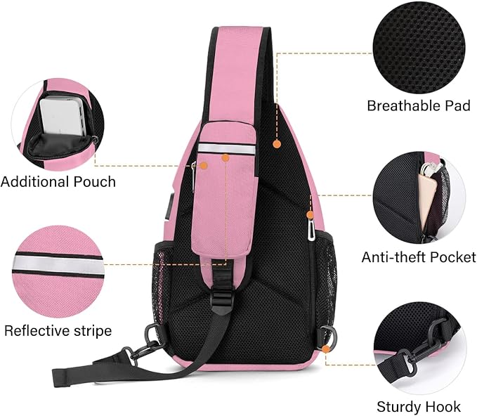 MOSISO Sling Backpack Bag, Crossbody Shoulder Bag Travel Hiking Daypack Chest - Image 4