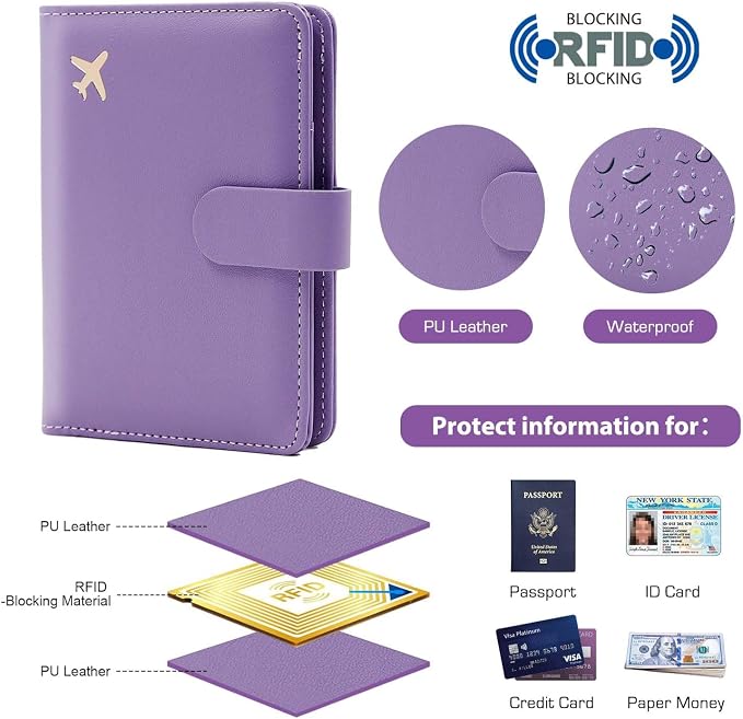 Melsbrinna Premium Leather Passport Holder Covers Case, Waterproof Rfid - Image 4