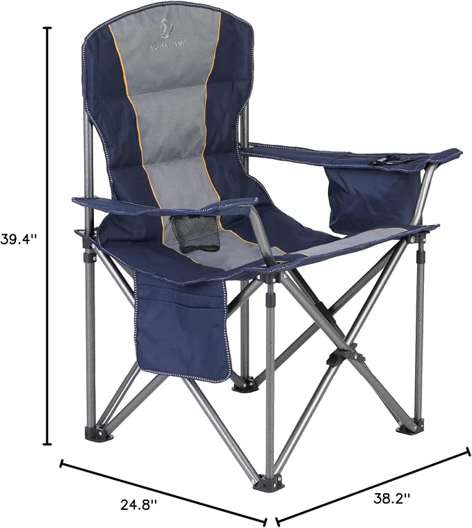HIGH POINT SPORTS Oversized Portable Folding Camping Chair, 450 LBS Support - Image 3