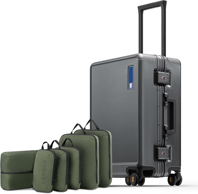LEVEL8 Zipperless Carry On Luggage Airline Approved by LEVEL8