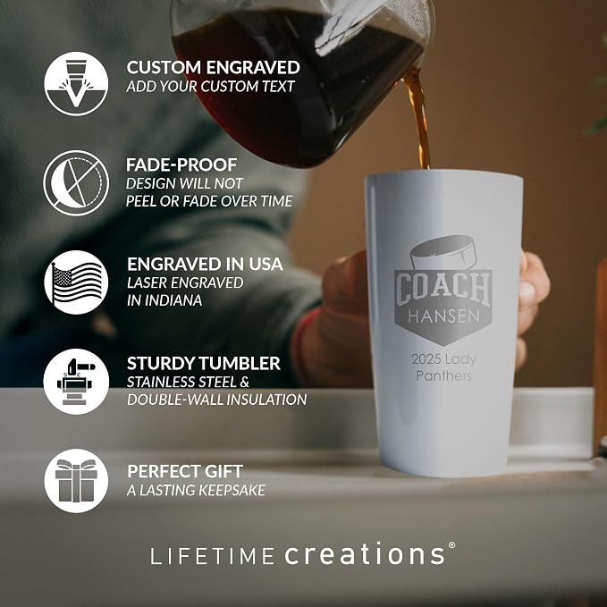 Lifetime Creations Personalized Hockey Coach Tumbler: Custom Hockey Coach Gift - Image 2