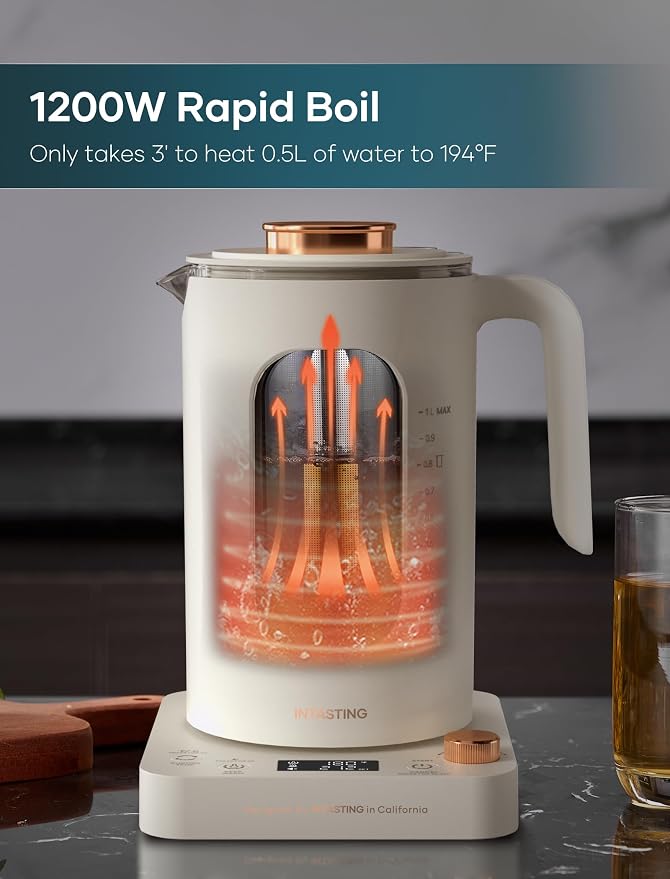 Electric Tea Kettle, INTASTING Glass Electric Kettle - Image 5