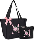 Vavabox Tote Bag, A-Z Initial Monogrammed Waterproof Tote Bag, Bridesmaid Gifts by Vavabox