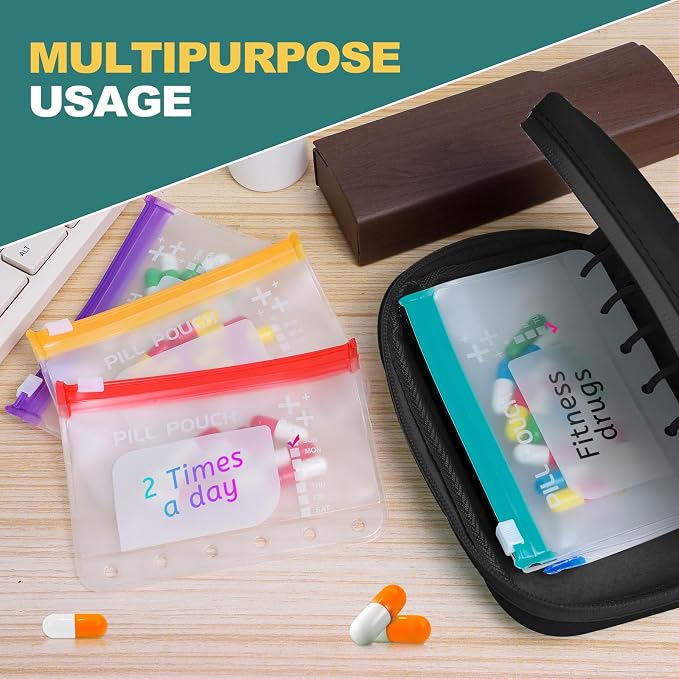 A7-L Water-Proof Pill Pouch Set， Large Pill Organizer, BPA Free, A7-L Pill - Image 6