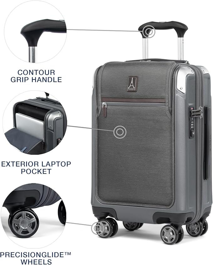 Travelpro Platinum Elite Hardside Expandable Carry on Luggage, 8 Wheel Spinner - Image 2