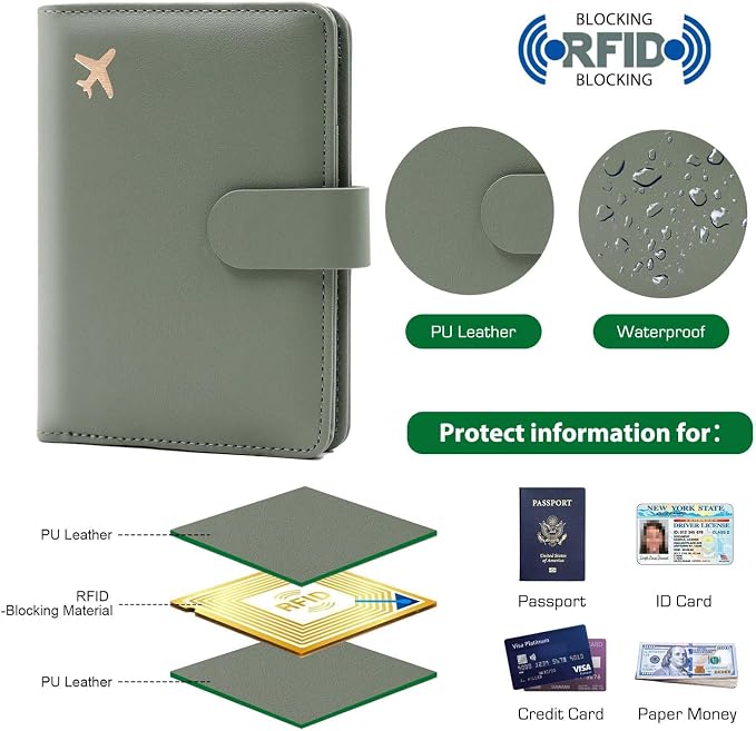 Melsbrinna Premium Leather Passport Holder Covers Case, Waterproof Rfid - Image 3